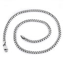 Sterling Silver  8" Flat Box Chain Necklace 3.0mm