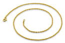 14K Gold Plated Sterling Silver Rope Chain 1.3MM