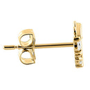 Solid 14K Yellow Gold Butterfly Clear CZ Earrings