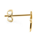 Solid 14K Yellow Gold Cross Clear CZ Earrings