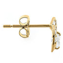 .22 ct Solid 14K Yellow Gold Pristine Heart Round Clear CZ Earrings