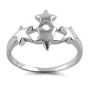 Sterling Silver 4 Stars Ring