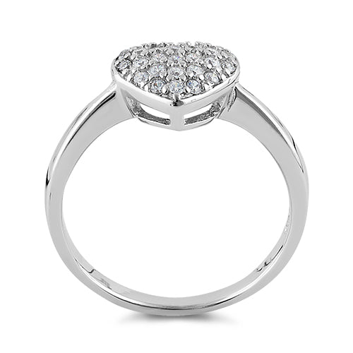 Sterling Silver Clear CZ Heart Shape Ring