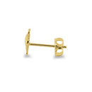 Solid 14K Yellow Gold Kitten Stud Earrings