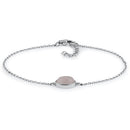 Sterling Silver Dusty Pink Oval Bracelet