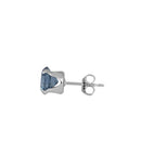 1.5ct Sterling Silver Round Aquamarine CZ Stud Earrings 6mm