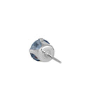 0.9ct Sterling Silver Round Aquamarine CZ Stud Earrings 5mm