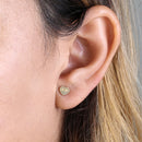 Solid 14K Yellow Gold Solid Heart with Love Inscription Earrings