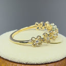 Solid 14K Gold Flower CZ Ring
