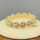 Solid 14K Gold Plumeria Eternity Band Ring