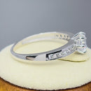 Solid 14K White Gold Round Cut CZ Engagement Ring