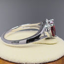 Sterling Silver Heart Shape Garnet CZ Ring