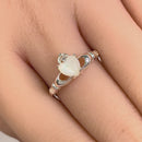 Sterling Silver Claddagh Mother of Pearl CZ Ring