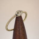 Solid 14K Yellow Gold Evil Eye Diamond Ring