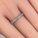Solid 14K White Gold Half Eternity Clear CZ Ring