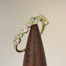 Solid 14K Yellow Gold Half Eternity Round CZ Ring