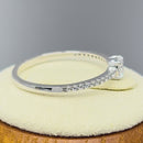 Solid 14K White Gold Round 4mm Clear CZ Ring