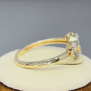 Solid 14K Yellow Gold Double Heart 0.15 ct. Diamond Ring