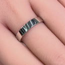 Solid 14K White Gold 4mm Flat Wedding Band