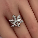 Sterling Silver Winter Snowflake Clear CZ Ring