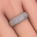 Solid 14K Yellow Gold & White Gold Plated Pave CZ Ring