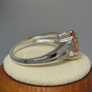 Sterling Silver Oval Orange CZ Ring