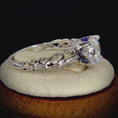 Sterling Silver Swirl Design Clear and Blue CZ Ring