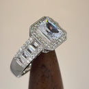 Sterling Silver Emerald Cut Clear CZ Ring