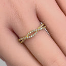 Solid 14K Yellow Gold Overlapping Twist 0.37 ct. Diamond Ring