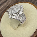 Sterling Silver Marquise CZ Engagement Ring