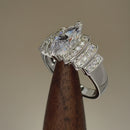 Sterling Silver Marquise Engagement Clear CZ Ring
