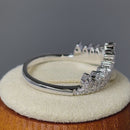 Sterling Silver Vintage Crown Round Cut Clear CZ Engagement Ring