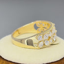 Solid 14K Yellow Gold Flower CZ Ring