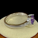 Sterling Silver Cushion Amethyst CZ Ring