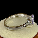 Sterling Silver Charmed Lavender Oval  CZ Ring