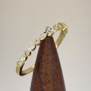 Solid 14K Yellow Gold Half Eternity Clear Round CZ Ring