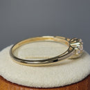 Solid 14K Yellow Gold 4.0mm Tier Engagement CZ Ring