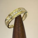 Solid 14K Yellow Gold Half Eternity Men's 0.21 ct. Diamond Band