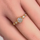 Solid 14K Yellow Gold Clear Five Round CZ Engagement Ring