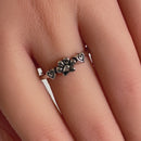 Sterling Silver Pet Love Paw & Hearts Ring