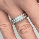 Sterling Silver Diamond Cut 2 Layer Zig Zag Wedding Band Ring