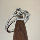 Sterling Silver Double Heart CZ Ring
