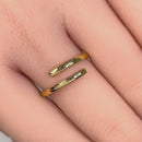 Solid 14K Yellow Gold Crossover Ring
