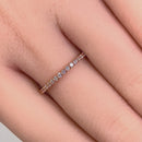 Solid 14K Rose Gold Eternity CZ Band