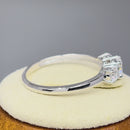 Solid 14K White Gold Triple Round Cut CZ Engagement Ring