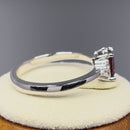 Sterling Silver Precious Emerald Cut Dark Garnet CZ Ring