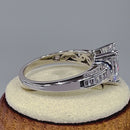 Sterling Silver Clear Emerald Cut Blue CZ Ring