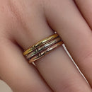 Sterling Silver Three Tone Stackable Rings  - (Set of 3 rings)
