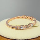 Solid 14K Rose Gold Thin Elegant Round Clear CZ Ring