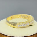 Solid 14K Yellow Gold Half Eternity Clear CZ Ring